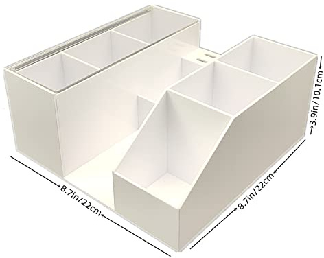 Acrylic Eyelash Beauty Organizer, Grafting Tool Storage With Tweezers Holder Display Boxes for Home Salon (White)