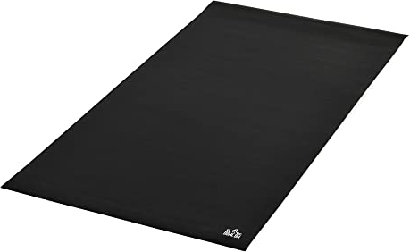 HOMCOM Golvskyddsmatta för träningsutrustning sport multifunktionell matta gymnastikmattor yogamattor halkskydd träningsutrustning för motionscykel crosstrainer löpband svart 180 x 90 x 0,6 cm