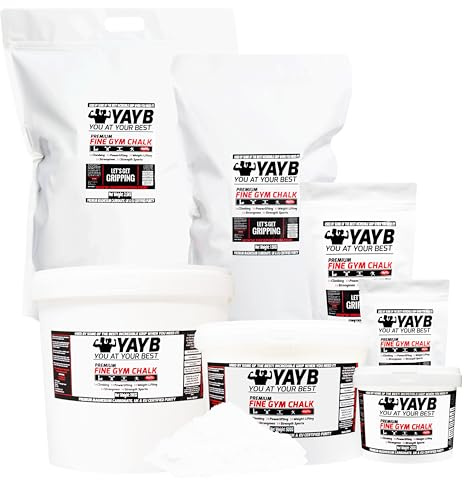 YAYB Premium Fine Gym Chalk – UK/EU Grade – Kletterpulvereimer (250 g (Hartplastik, wiederverschließbare Dose)