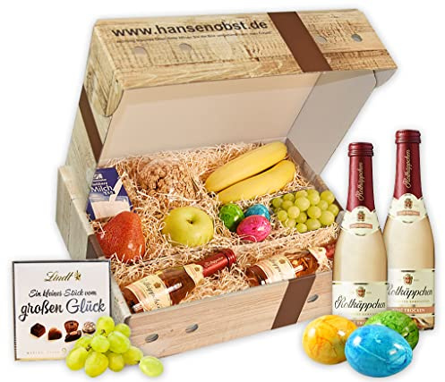 Hansen Obst - Geburtstags Geschenkbox - fruchtige Obst-Box - “Sektfrühstück” - Präsentkorb - Obst-Geschenkset - gefüllte Obstkiste - Geschenk Obstbox Die Rustikale
