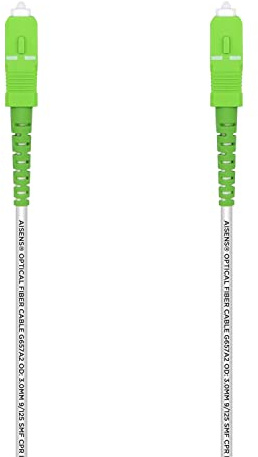 AISENS Cable fibra óptica latiguillo G657A2 3.0 9/125 SMF simplex CPR Dca LSZH, SC/APC-SC/APC, blanco, 20m