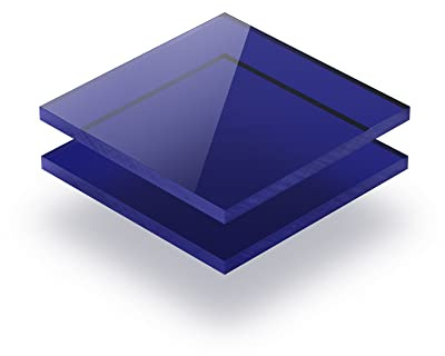 Acrylglasplatte Getönt blau 3 mm - Rechteck in Abmessungen von 10x10 cm bis 110x230 cm. UV-beständig, hochwertiges PMMA, Schutzfolie an beiden Seiten, ohne scharfe Kanten.