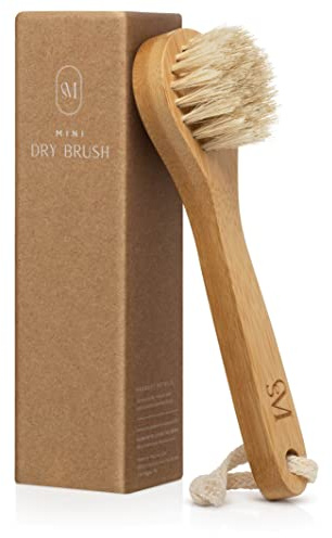 CSM Lymphatic Contour Face Brush - Natural Bristle Dry Brush for Face, Neck & Chest - Mini Facial Lymphatic Drainage Brush for Gentle Exfoliation