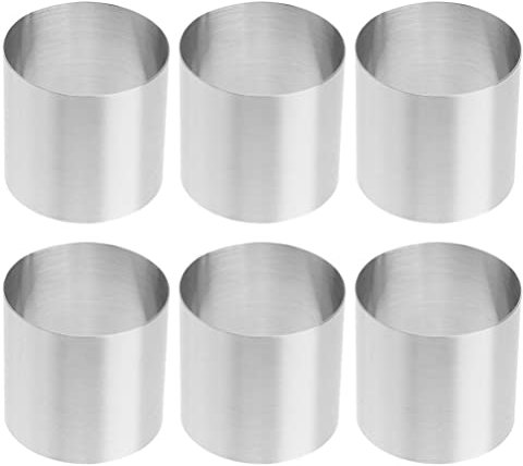Kichvoe 6piezas Moldes De Pastelería De Inoxidable Para Tartas Mousse y Galletas Herramientas De Decoración Para Hornear Casa y Restaurantes