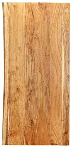 Homgoday Badezimmer-Waschtischplatte Tischplatte Schreibtischplatte Ersatztischplatte Tischplatte Ersatztei Holzplatte für Esstisch Waschtisch Arbeitsplatte Massivholz Akazie 118x52x2,5 cm