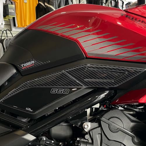 Resin Bike Motorbike 3D Stickers Compatible with Tiger Sport 660 2022-2026. Bike Tank Side Protector Grip from Impact and Scratches. Sticker 3D Resin Gadget Moto