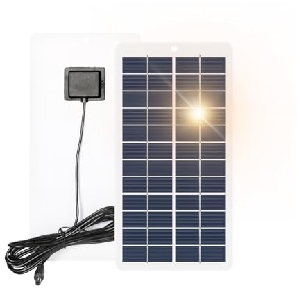 DEWIN Mini-Solarpanel, 5W Tragbares Polykristallines Solarpanel 12V Solarzellen Batterieladegerät DC 5.5V Anschluss für Gartenbalkon im Freien, Gehweg-Solarleuchte