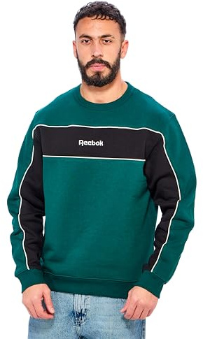 Reebok Unisex Cl Team Tradition Crew Lässiger grafischer Sweat (lang), Collegiate Green, L