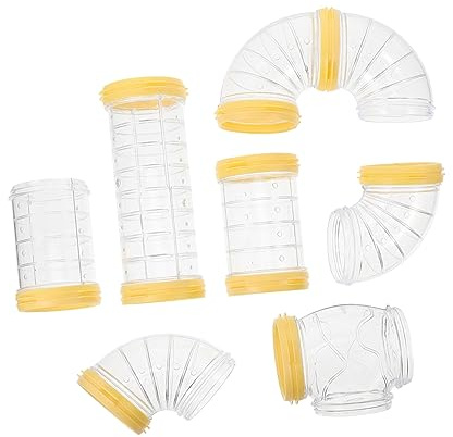 Housoutil Cage Ampliﬁant Plastique en Jaune Tuyau pour Cobayes Hamster à DIY Tunnel pour Petits et Animaux comme Hamsters Gerbils