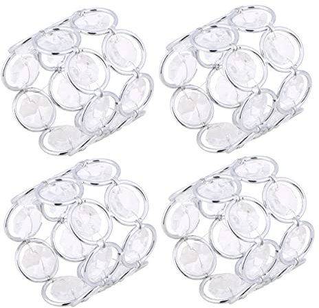 IMIKEYA 8stücke Metallische Serviettenringe Mit Kristallverzierung Teiliges Elegante Hochzeitsdeko Funkelnde Serviettenhalter Für Feiern Und Besondere Anlässe Silber