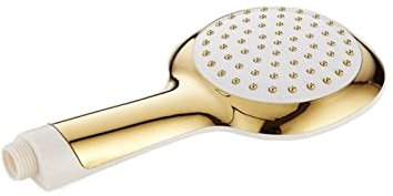 NASUNJIA Weißer und goldener wandmontierter ultradünner Duschkopf + Handbrause + 150 cm langarmer Stahl-Duschwasserschlauch (Farbe: Handbrause)