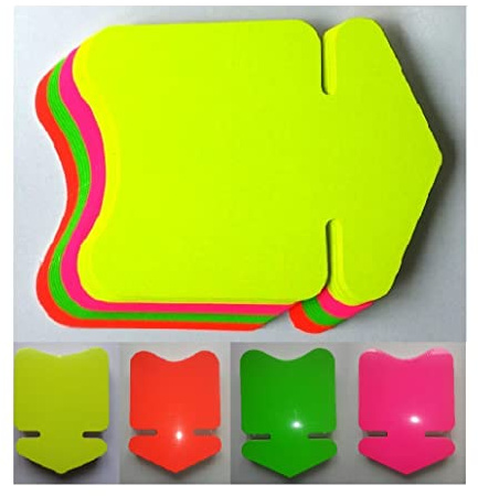 20 Pfeile - Preisschilder aus Neon Plakatkarton gemischt 23 x 33 cm 380g/qm Werbesymbole deko Preisauszeichnung