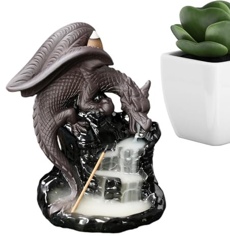 Räucherstäbchenhalter, Wasserfall, 20 Räucherkegel im Lieferumfang enthalten, Meditations-Aromatherapie-Diffusor, Drachen-Heimdekoration für Yoga-Raum, Tempel