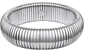 FOCALOOK Stretch Armband Armreif Damen Edelstahl Elastisches Armband Mädchen Schlange Armspange 20mm breit Schlangenarmband Schmuck Accessoire