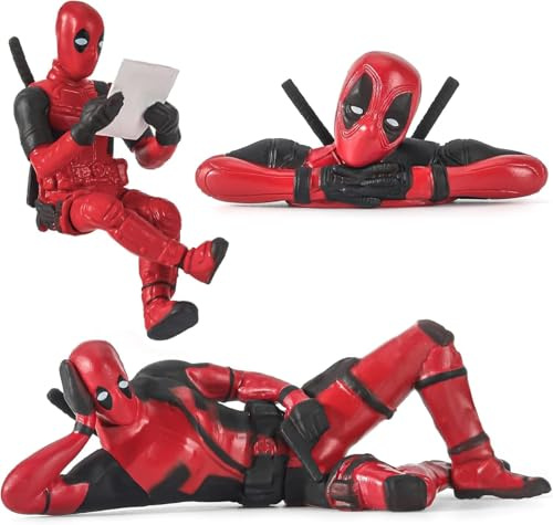 FAINCA 3 Stück Deadpool Anime Auto Dekoration Deadpool Mini Figuren Dekoration Auto Innendekoration Anime Deko Autozubehör zum Ornamente für Car Innenraum Zubehör Frauen Männer Ornament