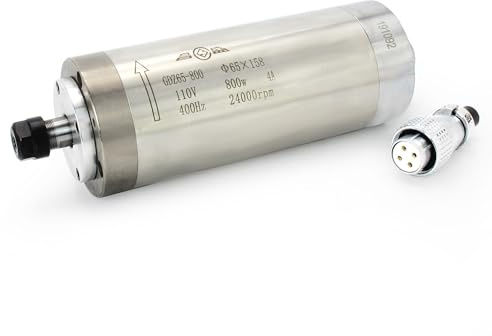 RATTMMOTOR CNC Spindle Milling Motor, 0.8KW 800W Water Cooled Spindle Motor 110V 4A CNC Spindle CNC Motor ER11 400HZ 24000RMP for CNC Router Engraver Milling Machine