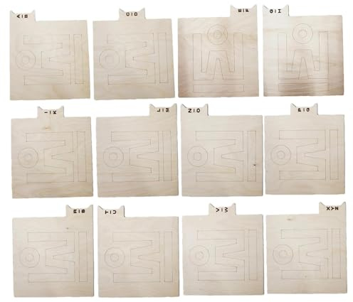 Lot de 12 intercalaires pour étagère de bibliothèque en bois | Séparateurs de lettres de l'alphabet, alignement vertical et horizontal, 12 intercalaires pour bibliothèque, rangement de disques LP
