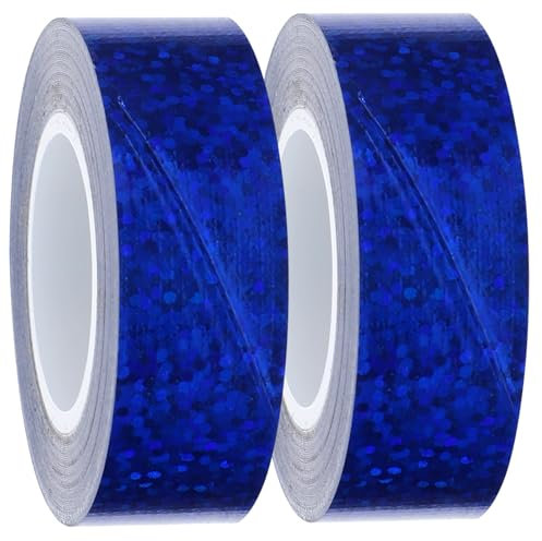STOBOK 2rollen Holographisches Glitter Klebeband Blau Multi-funktionales Gewebeband Anti-riss Selbstklebend Robust Für Basteln Verpacken Dekorieren