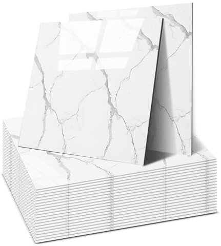 OJTOJT - Piastrelle autoadesive da parete, 22 pezzi, Peel and Stick Tiles 30 x 30 cm, impermeabile e antimacchia, tagliabili, 4 colori, per bagno, cucina, soggiorno (Bianco Avorio)