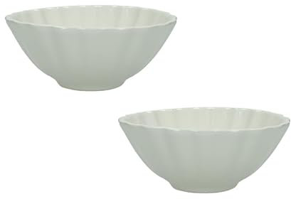 BRANDANI Set 2 Ciotole Contenitore Calipso 51433 Rotonda 16cm Avorio Panna Porcellana H.6,5cm Aperitivo Gelato Macedonia