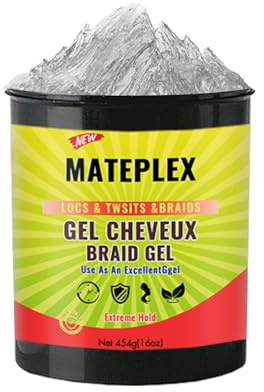 Gel Cheveux Afro, Locs, Tresses, Gel Brillant de Conditionnement Professionnel et Contrôle des Bords, Non Gras et Plus Lisse Pour Les Cheveux (16 oz, 454g)
