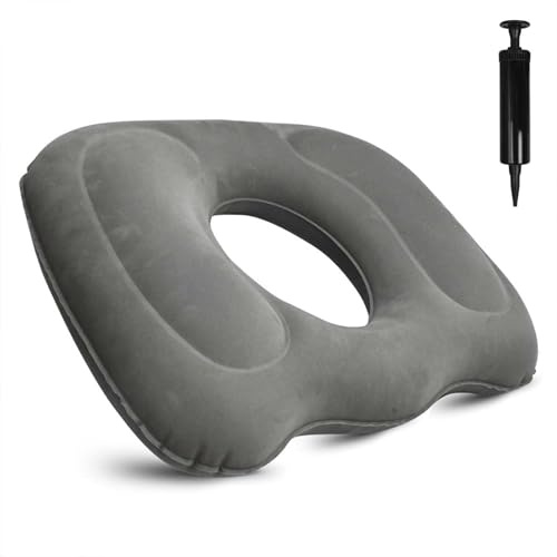 Colexy Cojín Ortopédico Inflable, Cojín Inflable con Bomba para Hemorroides, Cojins Coxis Cojin de Asiento Ortopedico,Portátil,para Hogar, Oficina, Sofá, Silla de Ruedas