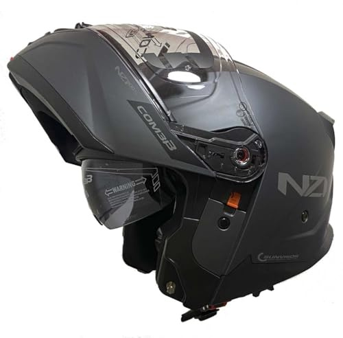 NZI Combi 3 Duo Antracita Mate - Casco de Moto Modular Abatible con Visor Solar - Unisex Hombre y Mujer - Homologado P/J ECE 22.06 (S)