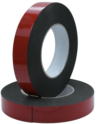 2 pièces Scotch Double Face Extra Fort 25mm*10m Double Face Extra Fort Exterieur Ruban Double Face Adhésif Double Face Puissant Imperméable,pour la Décoration du Bureau et de la Maison