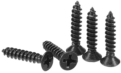 TA-VIGOR M3.5 x 18mm Black Wood Screws, 200Pcs Self Tapping Screws | Screws with Flat Head Phillips Drive, Carbon Steel Countersunk Screws for Furniture, Woodworking, Cabinet Repair and DIY