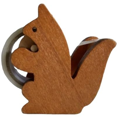Jvjggag Klebebandabroller für Schreibtisch, niedliches Tier, Katzen-Klebebandabroller | Niedlicher Eichhörnchen-Klebebandhalter aus Holz, Klebebandschneider | Niedlicher