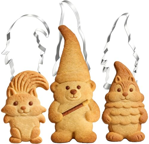 Ausstechformen Weihnachten Set, Wichtel Plätzchenausstecher, Edelstahl Keksausstecher Elch Weihnachtsmann, Elchkopf Ausstecher, Schneeflocke Engel Cookie Cutter Geschenk für Kekse usw (M)