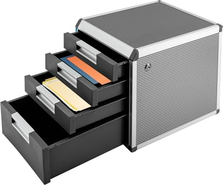 4 Fächer Metall Schubladenbox, A4 Organizer Büro Dokumenten Aufbewahrungsbox, Desktop File Storage Box, für Kaution Bürodokumenten/Notizbüchern/Briefen Schubladenbox