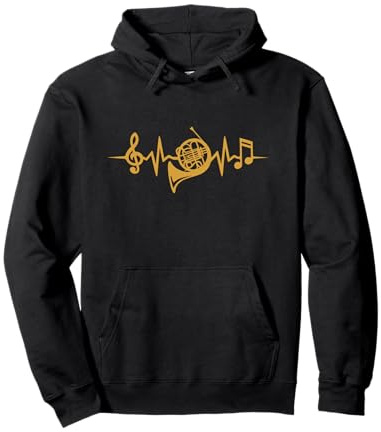 Waldhornist Herzschlag Orchester Musiker Waldhorn Pullover Hoodie