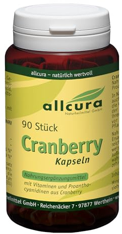 Cranberry Kapseln 90 Stück | Hochwertiges Cranberry-Konzentrat & -Extrakt | Mit Vitamin C und Vitamin B2