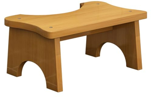 VERDANVERSE Tabouret de Toilette Stable en Bois Naturel Marchepied Compact pour Adultes et Garçon et Filles Repose-Pieds Ergonomique pour Salle de Bain Adapté Toilettes Domestiques Aide à