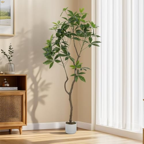 GarveeLife Künstlicher Schefflera-Baum 160Cm/200Cm, Künstliche Pflanzen, Groß Schefflera Arboricola Regenschirm Für Wohnzimmer, Schlafzimmer, Büro, Garten