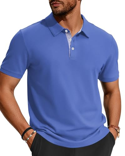 Herren Poloshirts-Business Kurzarm Polo Shirts 100% Baumwolle Sommer Freizeit T-Shirt Klassisches