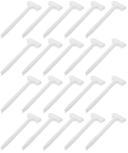 Milisten 20 Étiquettes de Jardin en Plastique Blanc 30 Cm, Type T Biseautées, Imperméables et Réutilisables, Marqueurs de Plantes pour Pépinière et Potager Extérieur, Lot Pratique