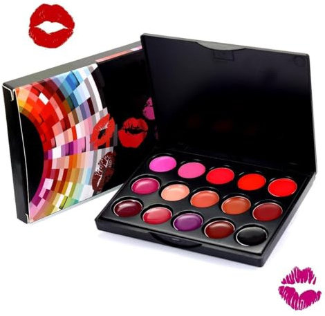 Palette di rossetti, 15 colori, colori opachi, pigmentati e duraturi