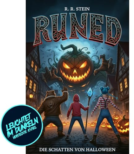 RUNED 2 - Die Schatten von Halloween: Interaktive Rätsel & leuchtende Zaubertinte | Fantasy Roman ab 10 Jahre | Inkl. UV Lampe