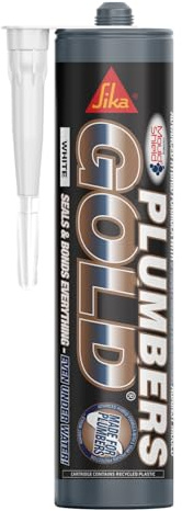 Everbuild PLUMBGWE-EBD Plumbers Gold Sealant and Adhesive with Mould Shield, White, 290 ml | Interior And Exterior Use – Waterproof – Chemical Resistance – Contains Mould Shield