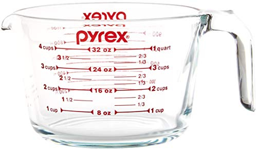Pyrex SYNCHKG039125 4 Measuring Cup, Clear with Red Graphics, Glass