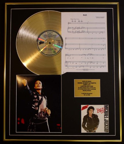 Everythingcollectible Michael Jackson/CD Goldene Scheiben, Songblatt und Foto Edition/COA/Album, Bad/Song Sheet