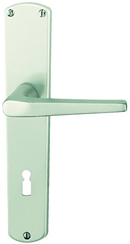 Alpertec 40401000PO Aluminium Phil-LS Langschildgarnitur für Zimmertüren in Silber eloxiert BB 72 MM Drückergarnitur Türdrücker Türbeschläge Neu, edelstahlfarben