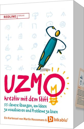 UZMO – Kreativ mit dem Stift: 55 clevere Übungen, um Ideen zu visualisieren und Probleme zu lösen | Das praktische Kartenset für mehr Kreativität im Berufsalltag