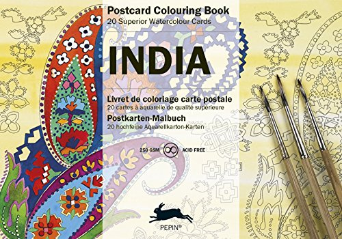 India. Sonderausgabe: Postkartenmalbücher: Postcard Colouring Book