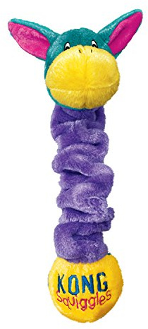 KONG – Squiggles – stretchigt, pipande hundplyschdjur (olika figurer) – för medelstora hundar