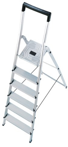 Hailo 8140-607 L40 safety ladder, 6 steps, with bucket hook for enhanced safety, made in Germany