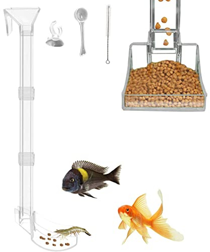alimentación para Peces Acuario - alimentación acrílico para Peces Acuario,Camarones alimentador Tubos Pescado Tanque alimentación Suministros para Peces