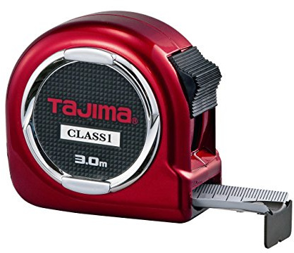 Tajima H1630MW Hi Lock Mètre à ruban 3 m/16 mm Classe 1, Rouge